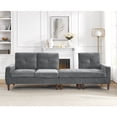 thumbnail image 5 of DEALTOPS 80" Convertible Sectional Sofa Couch with Movable Ottoman 3 Seats L-Shape Sofa Chaise for Living Room - Dark Gray, 5 of 8