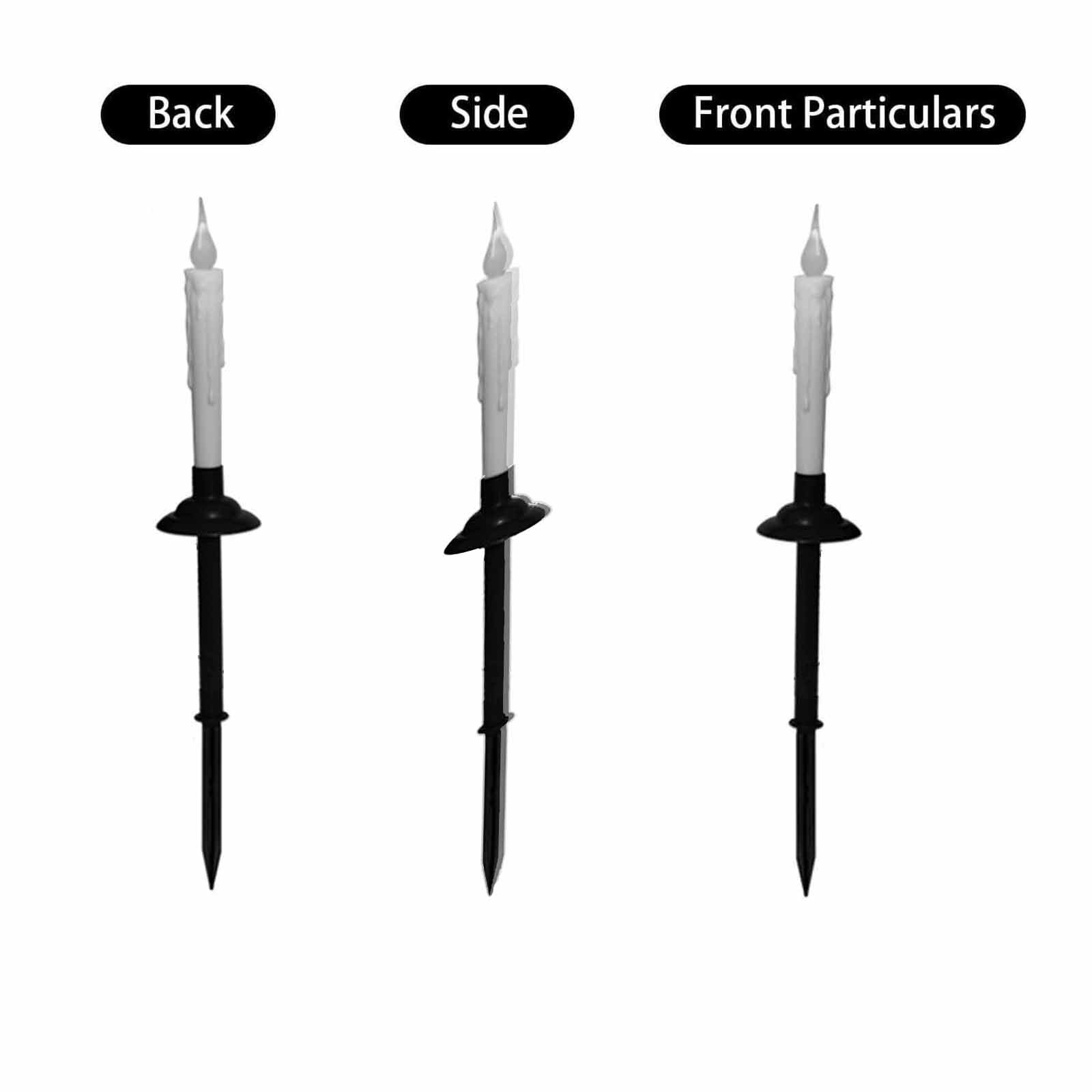 Outdoor Solar Powered LED Candle Pathway Lights with Ground Stakes Weather Resistant Design for Garden Yard Walkway Decoration Set of 6