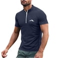 thumbnail image 4 of Generic Mens Sport Muscle Shirts Casual Short Sleeve Zip Up Athletic Workout Fitness Tshirt Lightweight Basic Train Gym Tees, 4 of 4