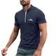 thumbnail image 5 of Blusa y camisa de manga corta con cuello alto para hombre, de verano, de color liso, ajustada, deportiva, con cremallera, de manga corta, con cuello alto., 5 of 5