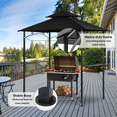 thumbnail image 5 of Grezone Outdoor Grill Gazebo Tent BBQ Canopy for Outdoor Grill Shelter BBQ Grill Gazebo Hardtop (L96 x W60 x H101 Inch) Black, 5 of 6