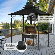 Grezone Outdoor Grill Gazebo Tent BBQ Canopy for Outdoor Grill Shelter BBQ Grill Gazebo Hardtop (L96 x W60 x H101 Inch) Black