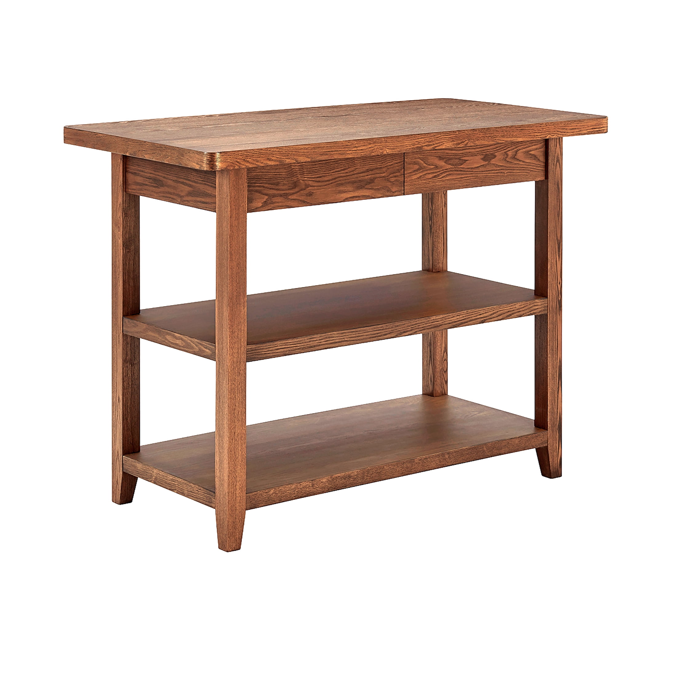 Better Homes & Gardens Reading Wood Kitchen Island with 2 Shelves and Drawers, Walnut