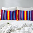 thumbnail image 4 of YST Rainbow Lines Bed Sheets Full Size,Colorful Stripes Sheet Set For Adult Teens,Watercolour Geometry Fitted Sheet,Modern Abstract Style Bedding Set Comfy Breathable,Microfiber, 4 of 5