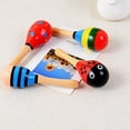 thumbnail image 3 of 8 Uds. Mini sonajeros de madera para Maracas, agitador de huevos, recuerdo de fiesta Musical para niños, agitador para bebé, juguete maraca de arena (patrón de colores aleatorios), 3 of 5