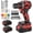 Red, variant on Cordless Drill, 21V Brushless Power Drill with Dual 2.0Ah Power Pack and Charger, Electric Drills Set, 3/8" Metal Chuck, 25+1 Torque, 2 Speed Compact Drills with 87 count for DIY, Repair &