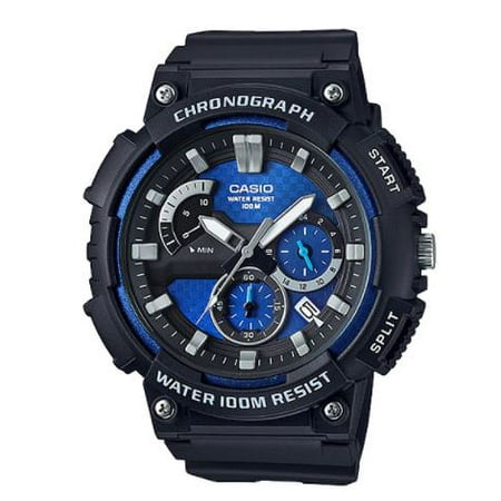 Men's 3D Dial Chronograph Watch, Black/Blue -