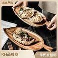 thumbnail image 3 of Wooden Tray Afternoon Tea Snack Plate Snack Plate Leaf-Shaped Plate Cheese Sushi Plate Large size, 3 of 6