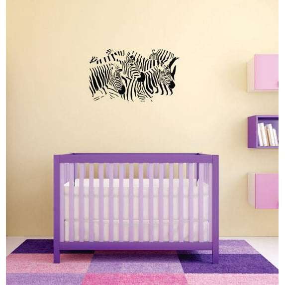 Vinyl Wall Decal Sticker : Pack Of Zebra Animals Bedroom Bathroom Living Room Picture Art Peel & Stick Mural Size: 30 Inches X 60 Inches - 22 Colors Available
