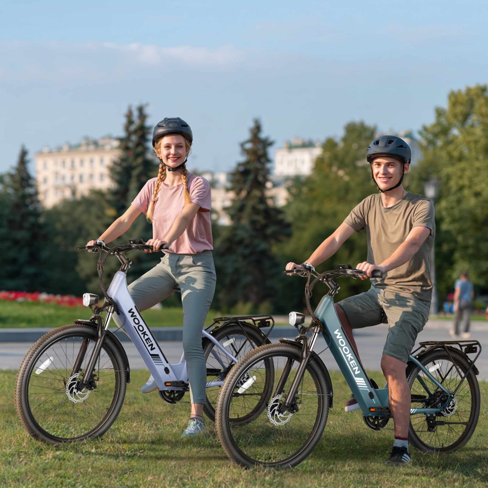 WOOKEN Electric Bike for Adults ,48V 10.4Ah Removable Battery and up to 50Miles 19.8MPH, 26" x 2.1" Electric Commuter Bike with 7-Speed and Front Suspension, UL 2849