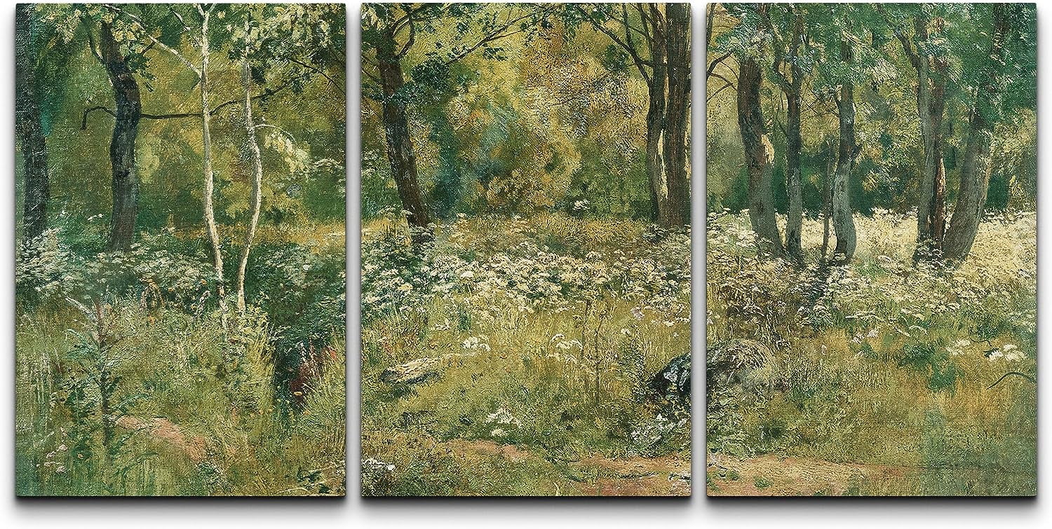 PixonSign Canvas Print Wall Art Set Emerald Green Tree Forest Nature ...