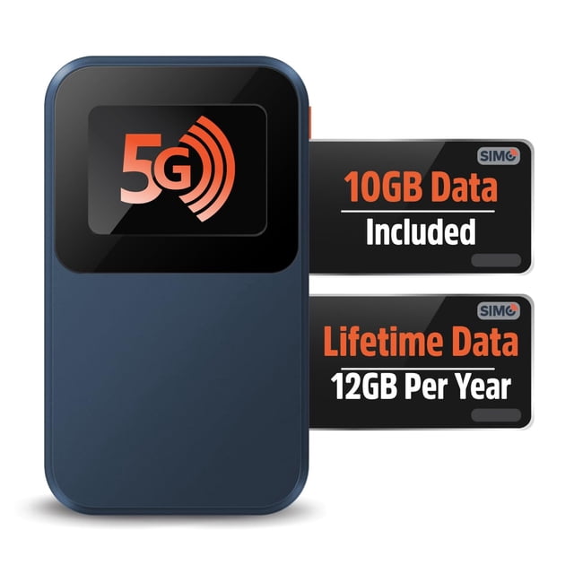 Hotspot 5G SIMO Solis Edge WiFi portátil con datos de por vida
