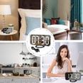thumbnail image 7 of Digital Clock Large Display, LED Electric Alarm Clocks Mirror Surface for Makeup with Diming Mode, 7 of 7