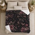 thumbnail image 5 of Mystical Moth Peony Floral Pattern, Mystical Celestial Art Scene, Warm Flannel Blanket for Sunroom and Reading Nook, Celestial Art Lovers Housewarming Gift, Celestial Home Decor, 5 of 9