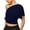 Dark Blue, variant on Women's Off The Shoulder Crop Tops Asymmetrical Y2K Going Out Top Dolman Short Sleeve 2026 Summer Trendy Clothes Red 2XL