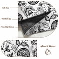 thumbnail image 6 of Round Rugs 5Ft, Boho Black Floral Round Area Rug Washable Indoor Throw Carpet, Vintage Farmhouse Paisley Plant Leaf Soft Non Slip Circle Rug for Cabinet Bathroom Home Decor Aesthetic, 6 of 8