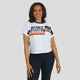 thumbnail image 4 of Women's WEAR by Erin Andrews White Chicago Bears Cropped Center Stripe Dolman T-Shirt, 4 of 6