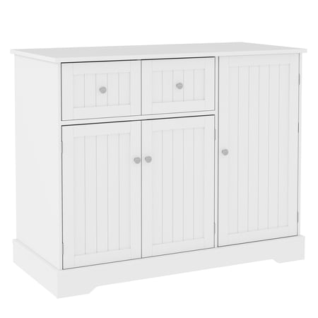 Cat Litter Box Enclosure Hidden Furniture with Drawers White - 39x18x31.5 Side Table Cat Condo Odor Control Storage