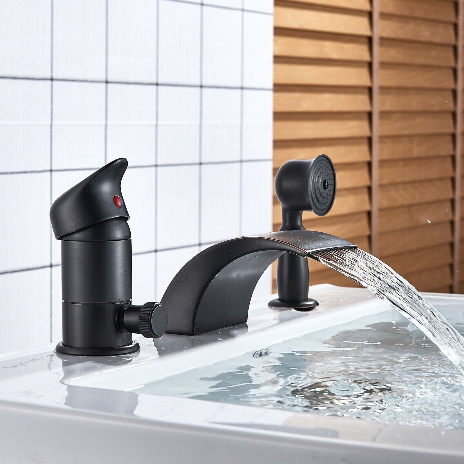 CES Waterfall Bathtub Faucet Deck Mount Bath Tub Filler Faucet with