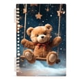 thumbnail image 2 of Teddy Bear Stars Starry Sky Ring Binder Notebook Journey Note Diary College Ruled Spiral Notebook Study Loose Leaf Paper A5 60 Pages, 2 of 8