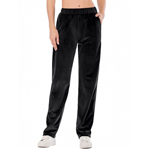 FANNYC Womens Solid color Velour Pants Tracksuits Yoga Activewear