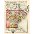 thumbnail image 2 of Walling 25x32 White Modern Wood Framed Museum Art Print Titled - Monroe Michigan - Walling 1873, 2 of 4