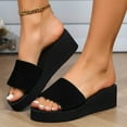 thumbnail image 2 of Mostsola Slippers for Women Platform Sandals Backless Wedges Heels Slip on Sandals Shoes, 2 of 8