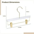 thumbnail image 3 of 10 Pack Gold Acrylic Hangers with Clips, Adult Transparent Right Angle Hook, Space-Saving, Quality Design, Ideal for Pants and Clothes Organization, 3 of 5