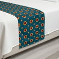 thumbnail image 2 of Floral Bed Runner, Continuous Symmetric Pattern with Flowers and Sun Motifs Print, Decorative Accent Bedding Scarf for Hotels Homes and Guestrooms, Twin, Petrol Blue Multicolor, by Ambesonne, 2 of 2