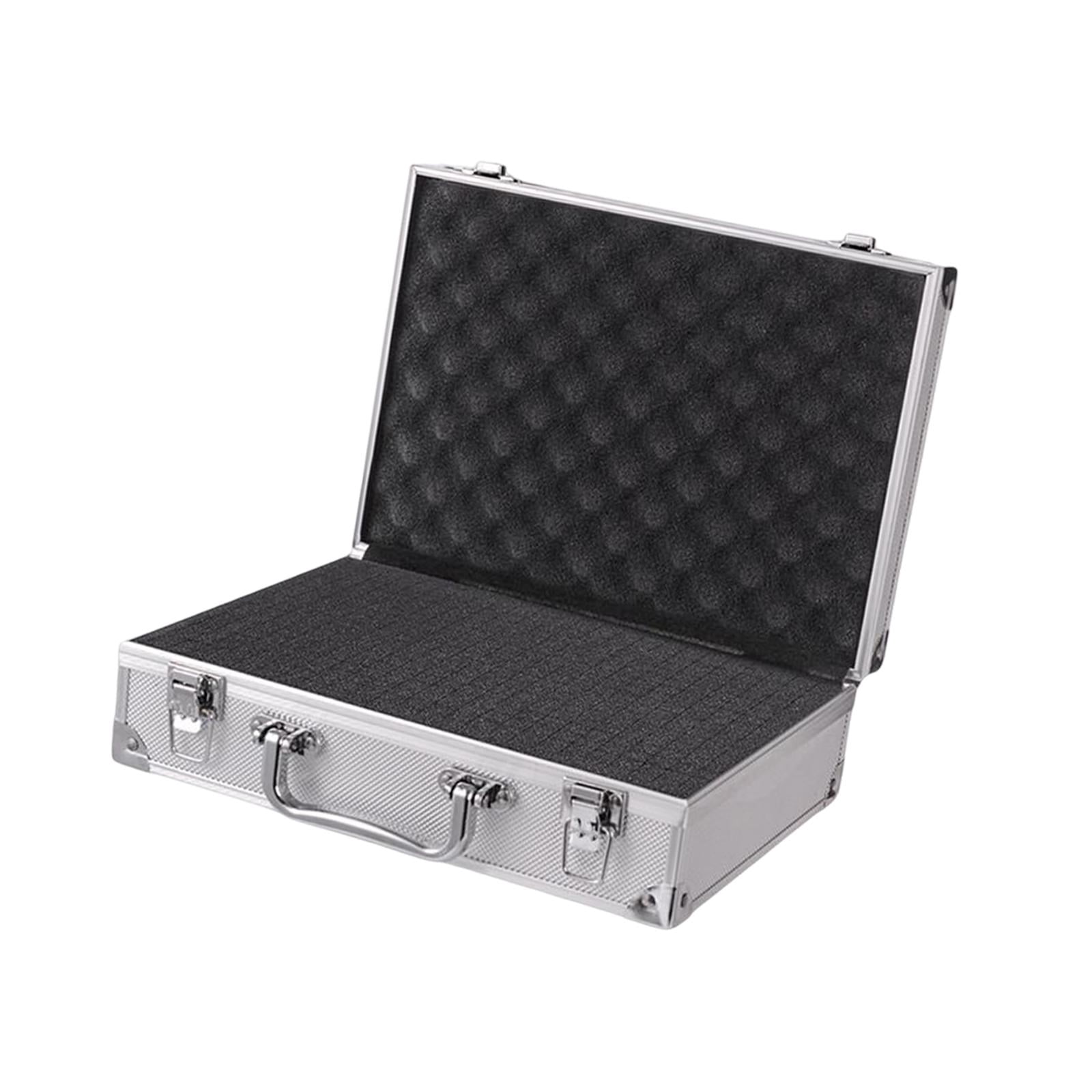LeeQinersw Aluminum Alloy Carrying Case Lightweight Waterproof Briefcase Multipurpose Siliver Small Buckle