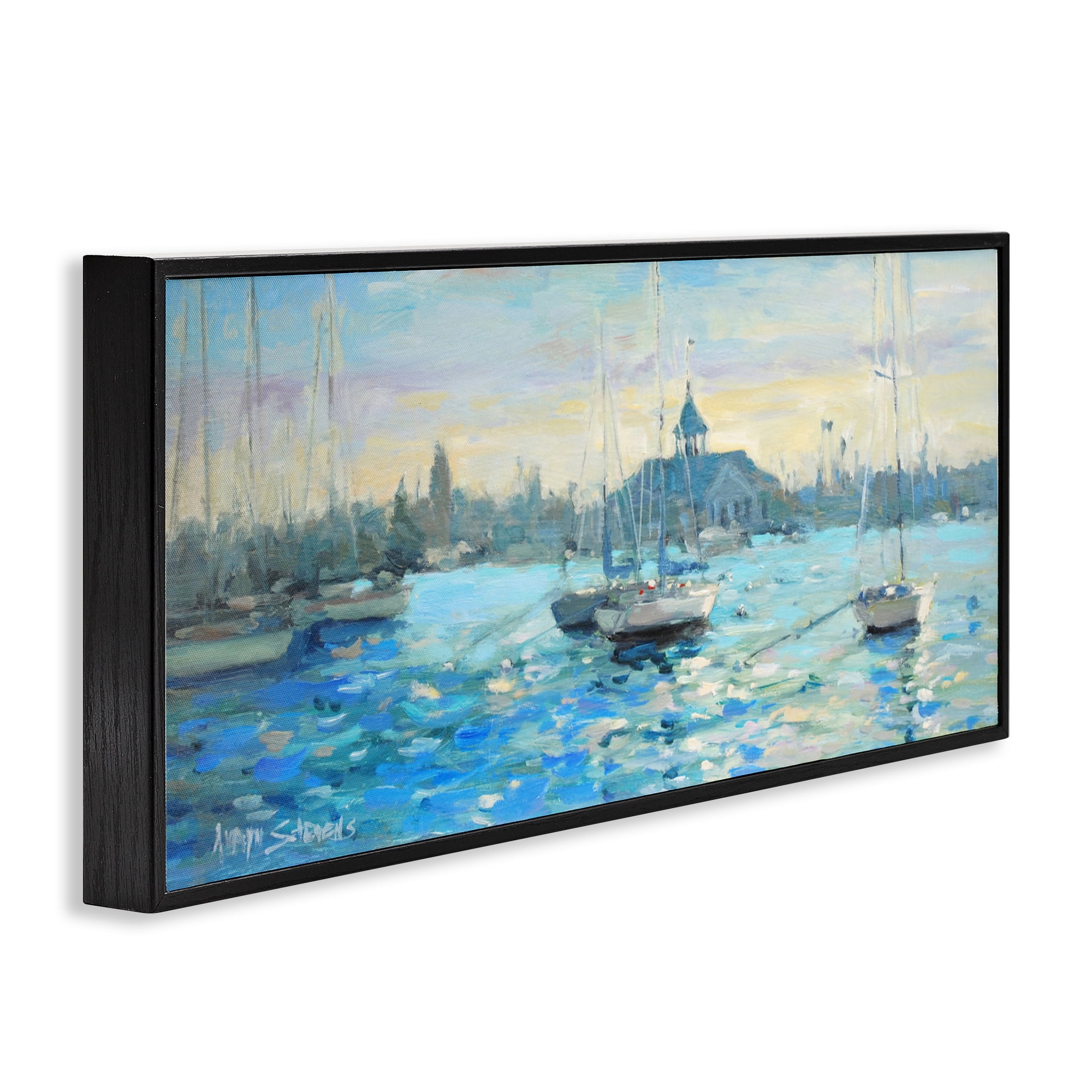 Stupell Industries Sunday On The Water Black Framed Giclee Art, design by Allayn Stevens
