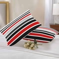 thumbnail image 2 of Abstract Stripe Outdoor Pillow Covers Set of 2 Classic Red Black Lines Art Waterproof Throw Pillow Case Decorative Square Cushion Cover for Patio Couch Garden Balcony, 20"x12", 2 of 9