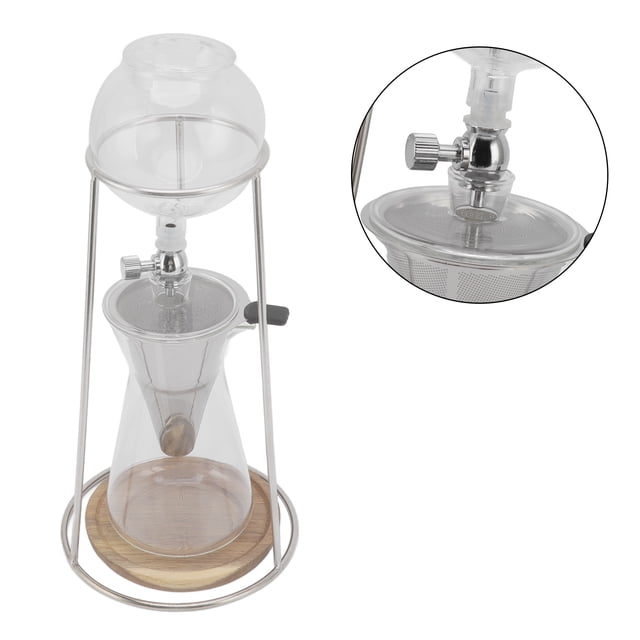 Iced Drip Coffee Maker, Reusable Transparent Multipurpose Drip Tower Coffee Maker 600ml for Cafe