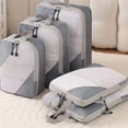 thumbnail image 3 of Compression Packing Cubes for Suitcase Travel Essentials Compressible Travel Packing Cubes Organizers Carry On Luggage ShopWise Round, 3 of 12