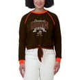 thumbnail image 4 of Women's WEAR by Erin Andrews Brown/Orange Cleveland Browns Tie-Front Long Sleeve Top, 4 of 4