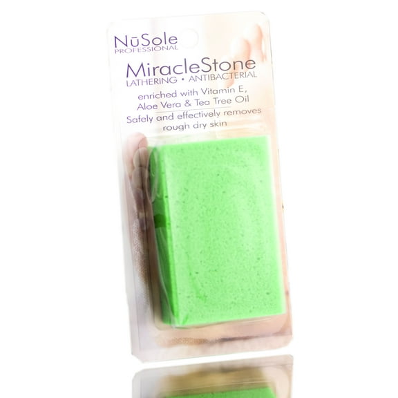 Green , NuSole Lathering & Antibacterial MiracleStone, hair scalp beauty - Pack of 1 w/ Sleek 3-in-1 Comb/Brush