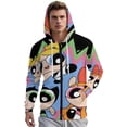 thumbnail image 2 of The Powerpuff Gi-rls Jacket Casual Oversized Hoodie Stylish Zipper Hooded Sweatshirt Warm Loose Outerwear L, 2 of 8