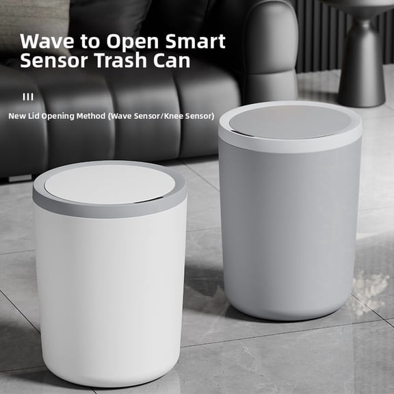 10L/2.6Gallon Touchless Sensor Trash Can, Automatic Smart Garbage Can with Lid, Waterproof & Odor-Resistant for Bathroom Kitchen Office