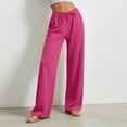 thumbnail image 4 of KIHOUT Women's Wide Leg Pants Drawstring Elastic Waist Loose Fit Casual Trousers with Side Pockets Lightweight Beach Vacation Pants for Summer, 4 of 9