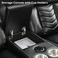 thumbnail image 5 of Comfort Stretch Manual Reclining Loveseat Recliner 2-Seater Sofa with Bass Speaker,Zero Gravity,LED Light,Cup Holders,USB Ports,Recliner Couch Chair for Living Room,Faux Leather,Black, 5 of 7