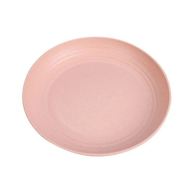 Platos de cena reutilizables, aptos para microondas y lavavajillas, platos de paja de trigo para cocina, vajilla infantil irrompible de 23 cm, 4 colores, rosa 23 cm