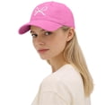 thumbnail image 4 of Baseball Hats for Women AURORADY Trendy Bow Tie Baseball Cap for Women and Men Trucker Hats Adjustable Fashion Sun Hat with Visor for Hiking & Travel, Hot Pink One Size Baseball Caps, 4 of 5