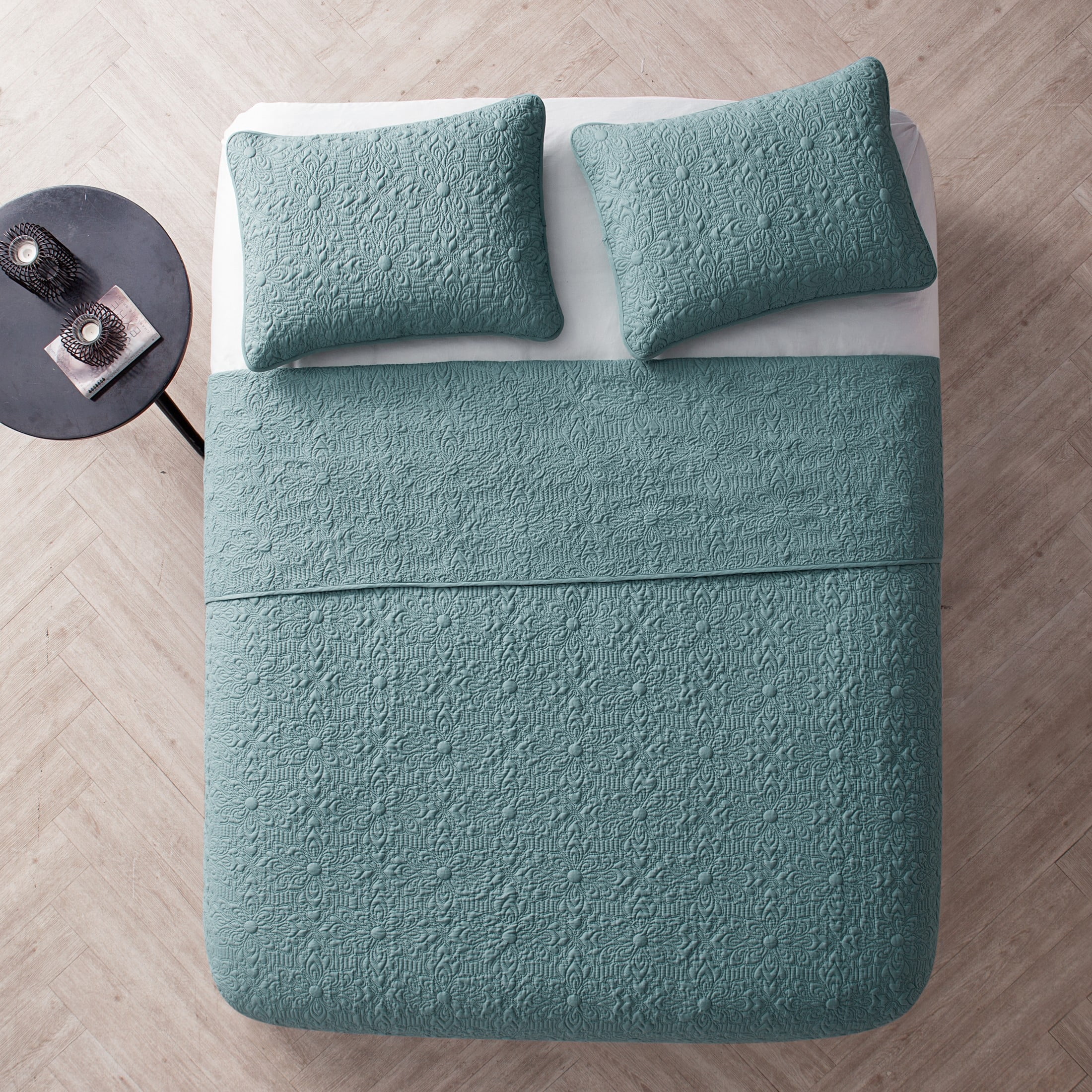 VCNY Home Caroline 2-Piece Sage Floral Quilt Set, Twin, Adult, Unisex