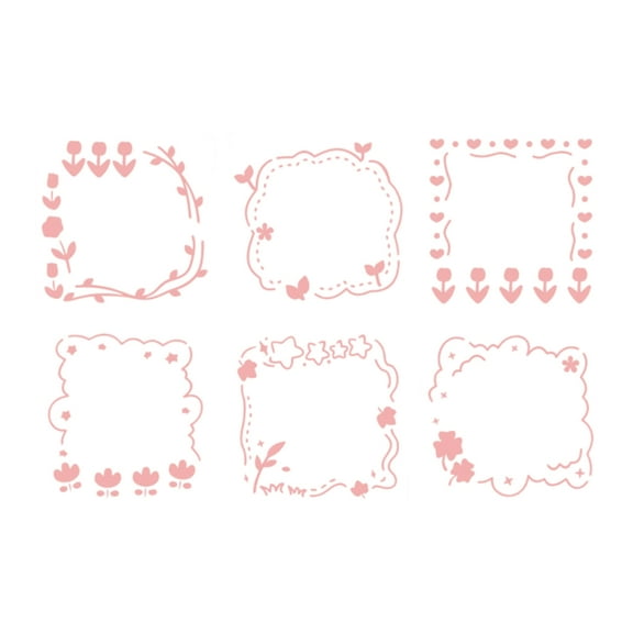 6 Pcs Flower Stencils for Painting Scrapbook Journal Stencils Floral Stencils