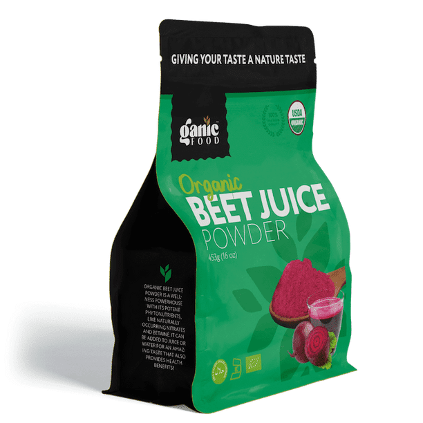 Organic Beet Root Juice Powder by Ganic Food Cold Pressed and Water