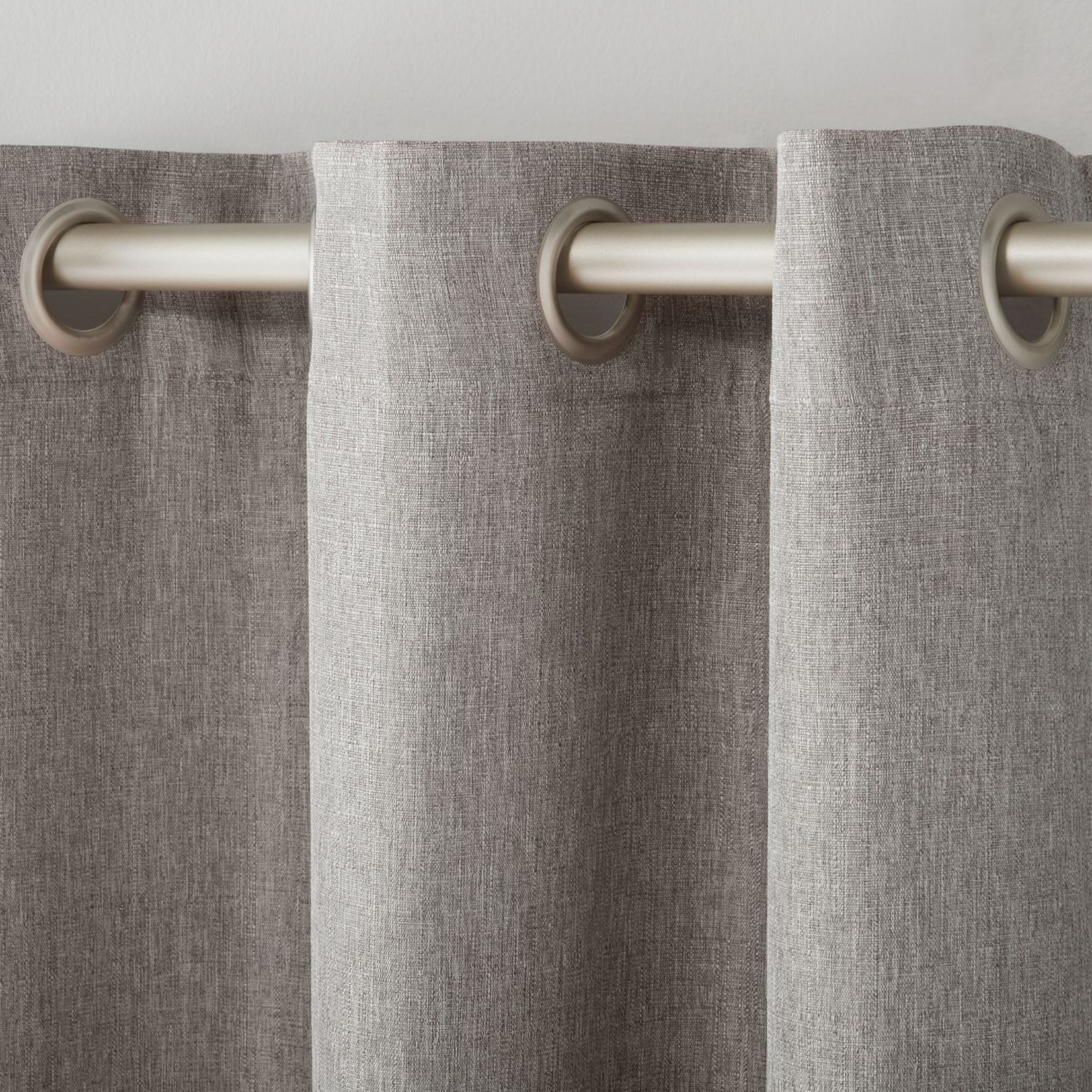 Estate View™ Ladner Light Filtering Grommet Top Curtain Panel Pair, 38"x84", Black Pearl