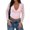 Pink, variant on JGNGSHN Women's V-Neck Long Sleeve Shirts Double Lined Slim Fitted Trendy Lace Y2K Crop Top