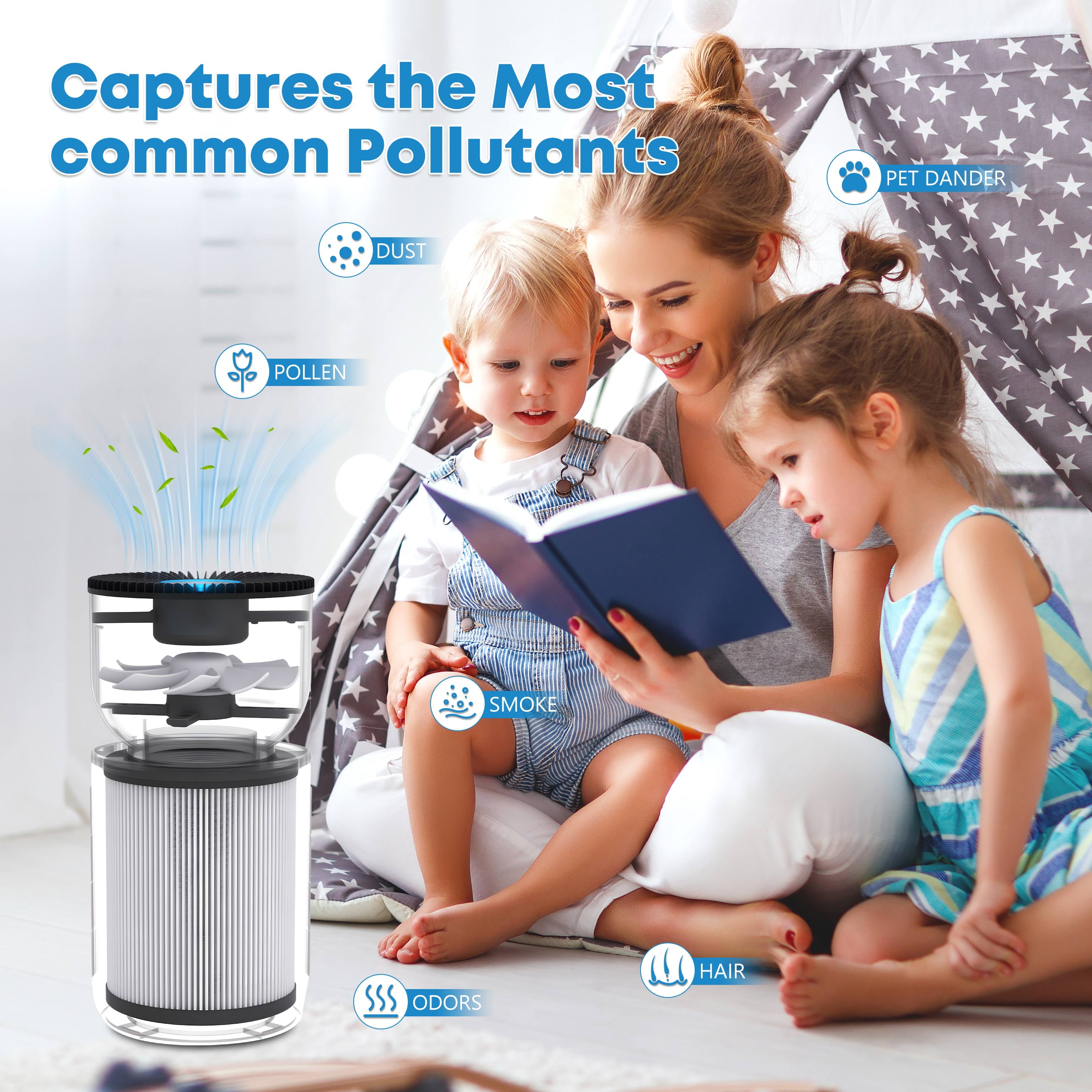 AMI PARTS ZQA-6000A Air Purifiers Filter for Large Room, H14 True HEPA Filter for ZQA-6000A Air Purifier