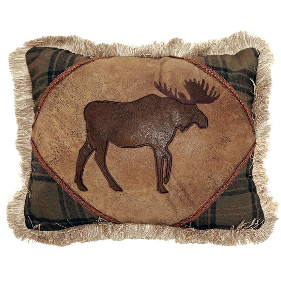 Carstens Moose With Cedar Hills Plaid Pillow