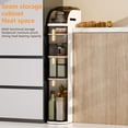 thumbnail image 6 of Fogcroll Bathroom Storage Cabinet 4-Tiers Narrow Slim Floor Organizer Transparent Small Bathroom Storage Cabinet with Drawers and Tissue Box, 6 of 13